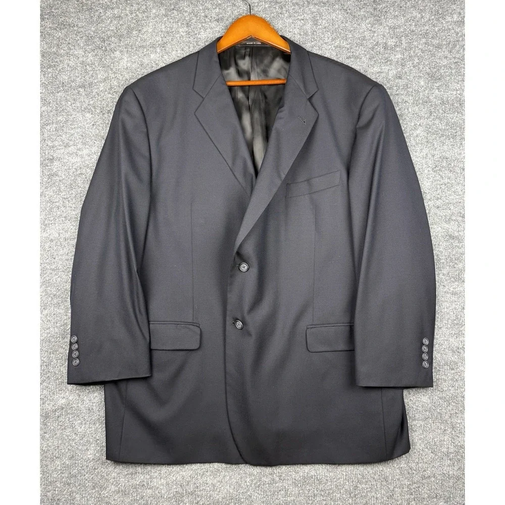 Loro Piana 100% Wool Joseph Abboud Navy Blazer Sport Coat US 52R Made USA